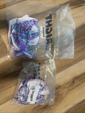 Unbranded Kids Floral Purple Bib - Lightweight Waterproof Design